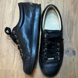 Jimmy Choo black leather sneakers with gold stars